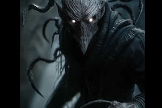 draw creepy dark fantasy character illustrations