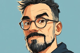 draw cartoon vector portrait with your face