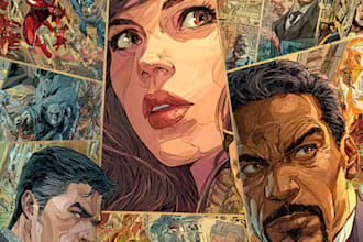 illustrate comic panels, pages, or covers