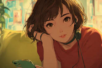 make illustration in anime or manga style