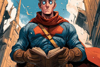 comic book illustration with comic book illustrator