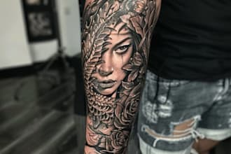unique realistic tattoo design
