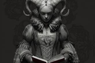 draw creepy dark fantasy character illustrations