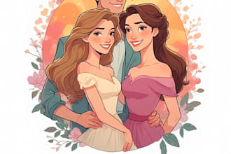 pint custom couple portrait