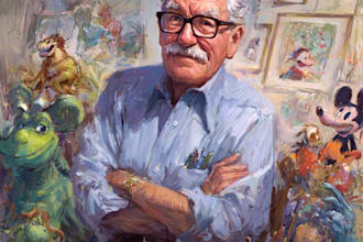 portrait in disney cartoon illustration