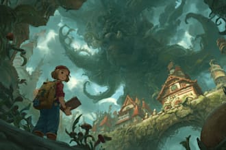 paint a character illustration in a fantasy world