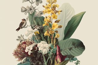 draw hand drawn botanical boho logo designs for your style