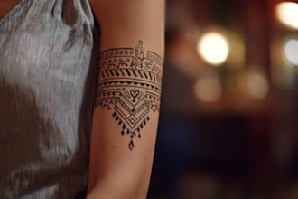professional tribal tattoo design illustration