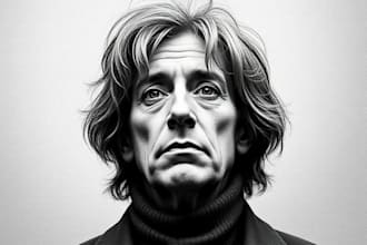 draw marvelous wsj style hedcut portrait for you