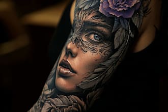 create vintage old school tattoo flash art