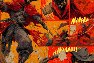 draw comic style illustrations and action scenes