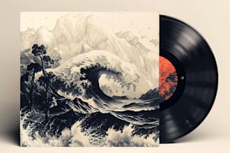draw detailed album cd art, vinyl also booklet for your band