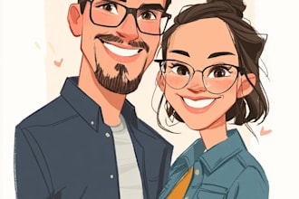 do couple caricature illustration for you