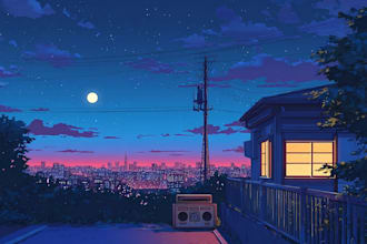 do anime city and nature background