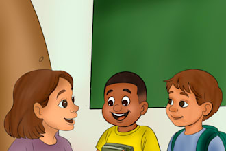 draw exciting afro children book illustration