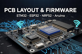 design pcb layout and develop firmware for stm32 esp32 nrf52 arduino