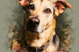 create a heartfelt custom pet memorial portrait