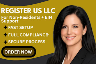 start and register US llc for non residents with ein application support