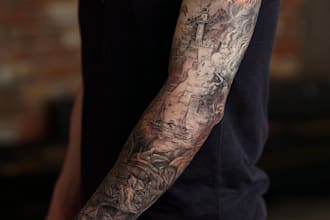 create a tattoo design of tattoo sleeve