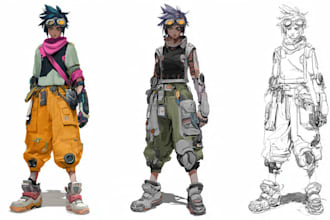 design anime character , cyberpunk character