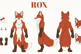 draw custom reference sheet anthro nsfw character protogen or primagen furson