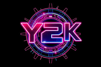 paint a marvelous cyberpunk or futuristic or y2k logo design