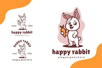 do creative beautiful rabbit logo