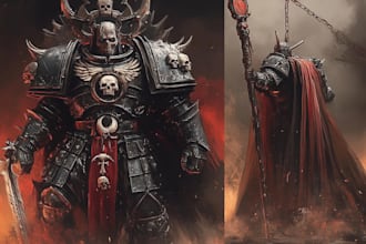 design grimdark warhammer inspired illustration