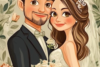do couple caricature illustration for you