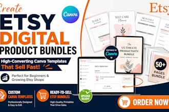 create etsy digital product etsy canva bundle templates