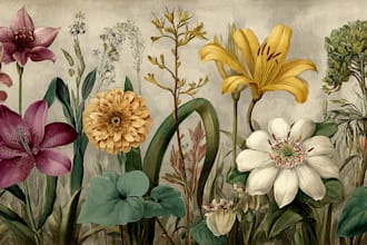 create a beautiful vintage botanical illustration poster