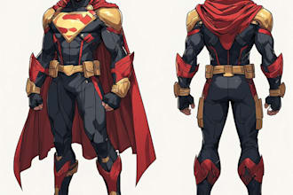 create scifi, fantasy, superhero character design