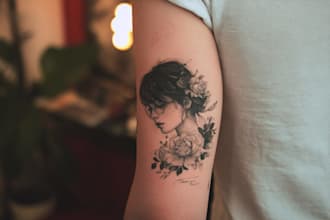 draw unique and original tattoo design with a tattoo artist