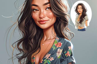 draw funny cartoon caricature vector portrait