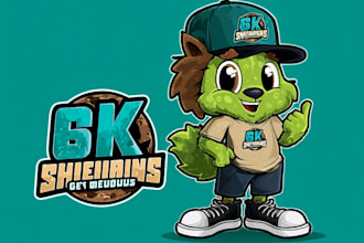 create professional character, mascot, cartoon logo