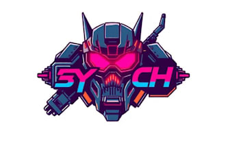 design a cool typography logo cyberpunk or mecha futuristic