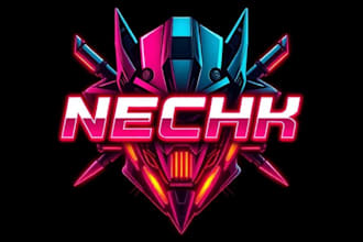 illustrate a cool cyberpunk, futuristic logo art