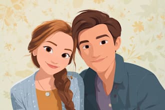 design custom disney style couple tattoo artwork