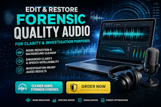 forensic audio editing , audio engineer, mixing, mastering and restore