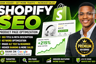 do shopify seo and optimize product pages to rank on google and increase sales