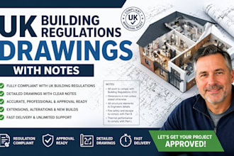 do UK building regulations drawings with notes