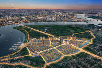 construct 3d residential cityscape,real estate render,sustainable urban planning
