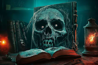 create dark and cinematic horror book cover art