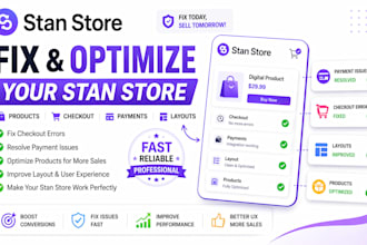 fix stan store products optimization checkout error layouts payments issues
