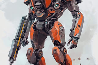 draw high quality robot, mecha concepts