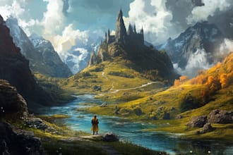 design a conceptual fantasy landscape