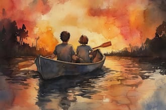 hand paint a stylised watercolor illustration