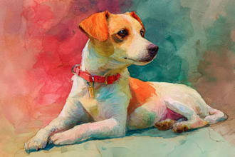 draw a watercolor portrait of your pet illustration