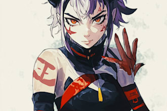 draw anime character illustration with clean shading