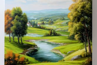 paint landscape in real oil painting on canvas free shipping